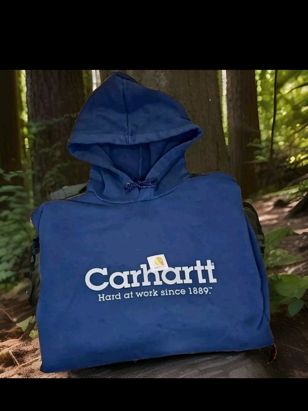 Vintage Carhartt Hooded Sweatshirt Men’s Size Large Navy Blue Workwear Skate